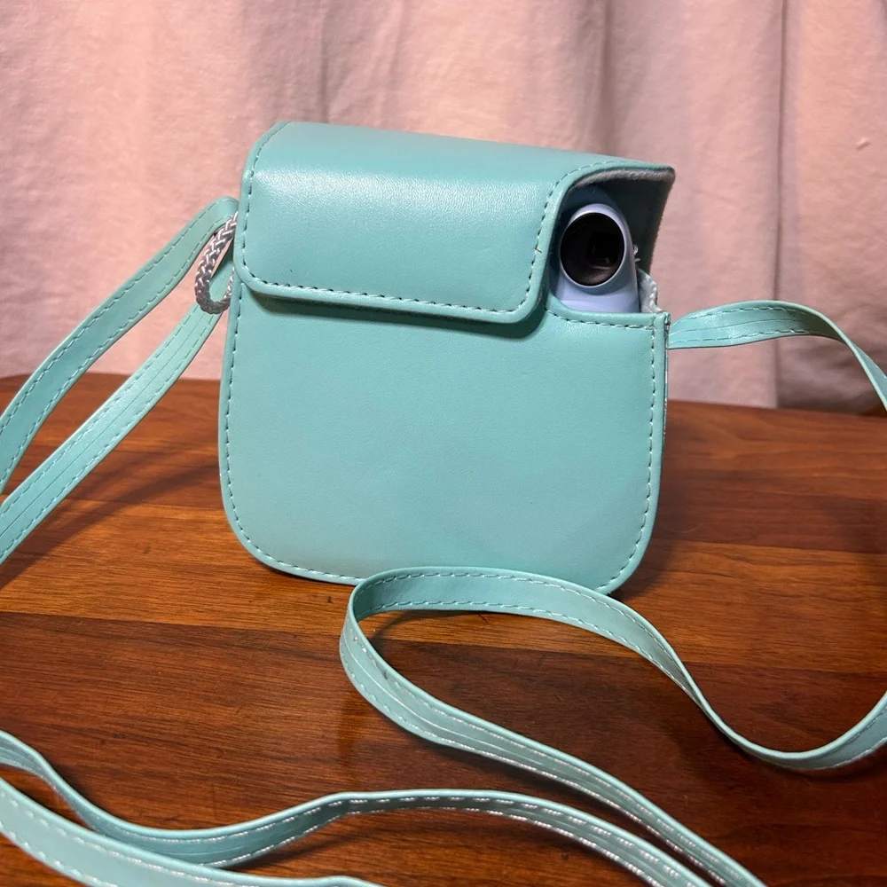 Fujifilm INSTAX MINI 7 PLUS Instant Film Camera Light Blue with Teal Case -WORKS